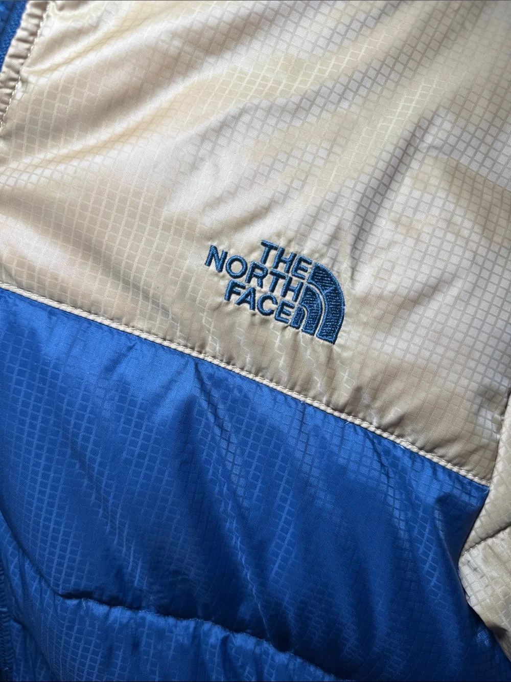 The North Face reversible double sided down Jacket - Navy & Mustard boy XL
